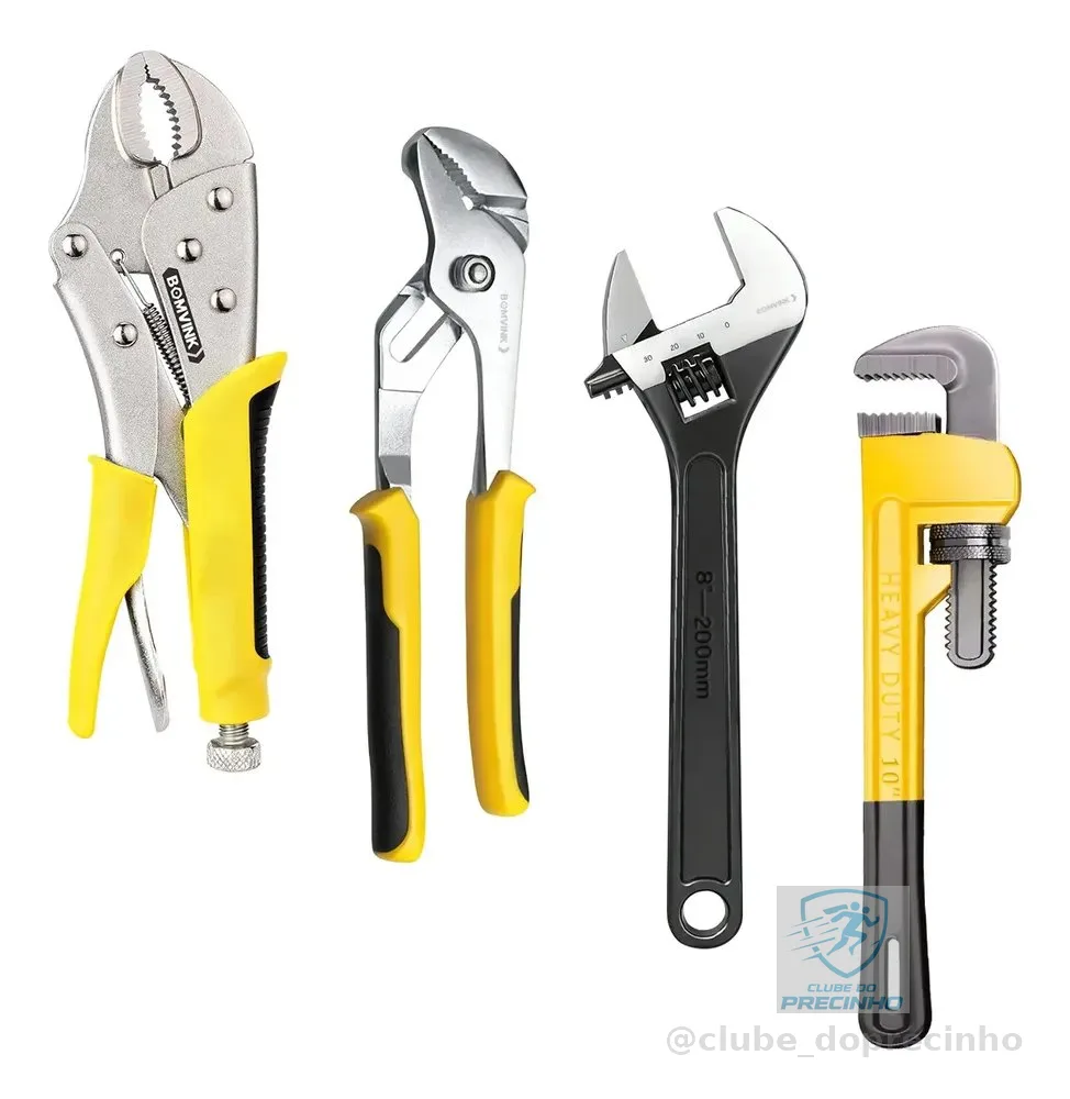 Kit 4 Chave Inglesa Alicate Bomba Grifo Alicate Pressão 4pcs 4pcs