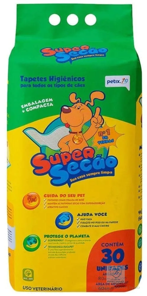 Petix Tapete Higiênico Supersecão para Cães, 30 Unidades
