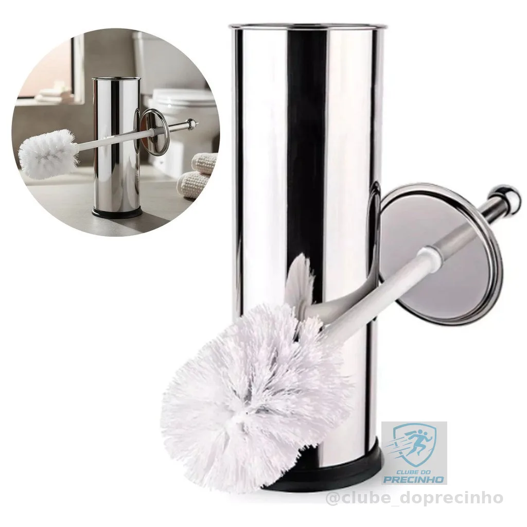 Escova Sanitária Inox com Suporte Aço Inox Banheiro