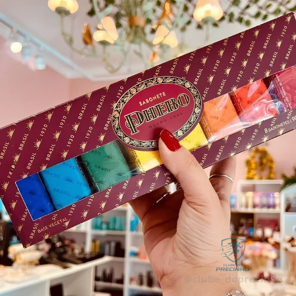 Phebo Caixa de Sabonetes, Vinho, 90g, 8 unidades