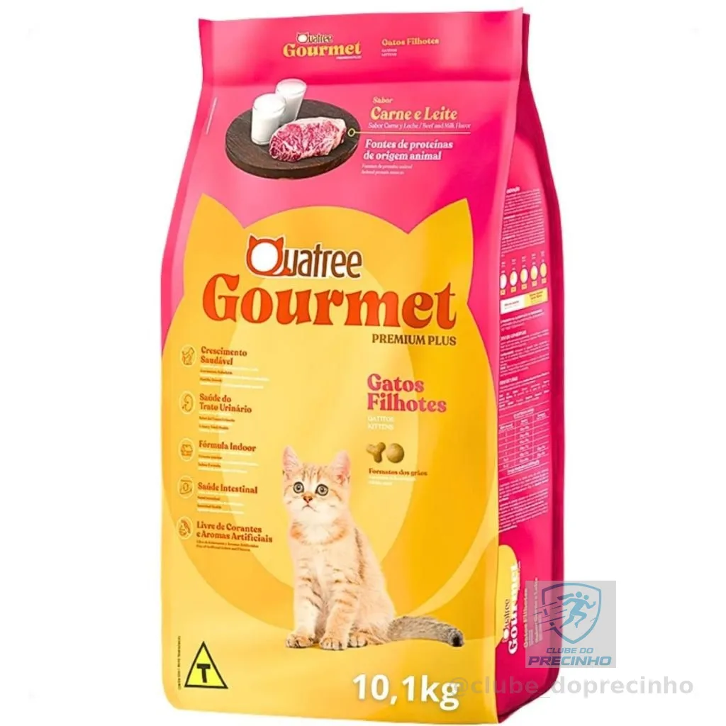 Ração Quatree Gourmet Gatos Filhotes Carne e Leite 10kg
