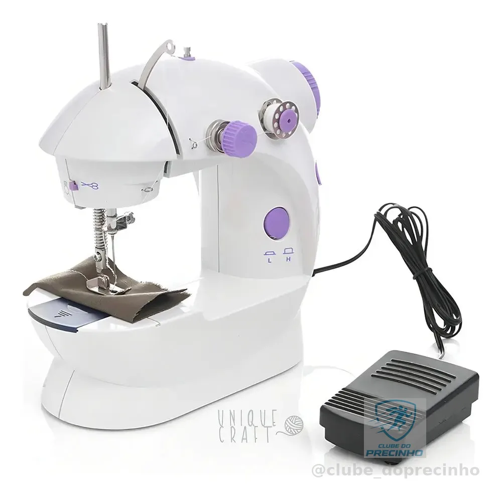 Mini Máquina De Costura Reta Portátil Cor Branco Voltagem 110v/220v (bivolt