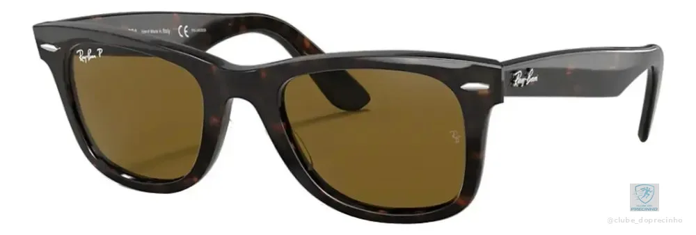 Óculos de sol polarizados Ray-Ban Wayfarer Wayfarer tamanho Large armação polished tortoise y lente brown