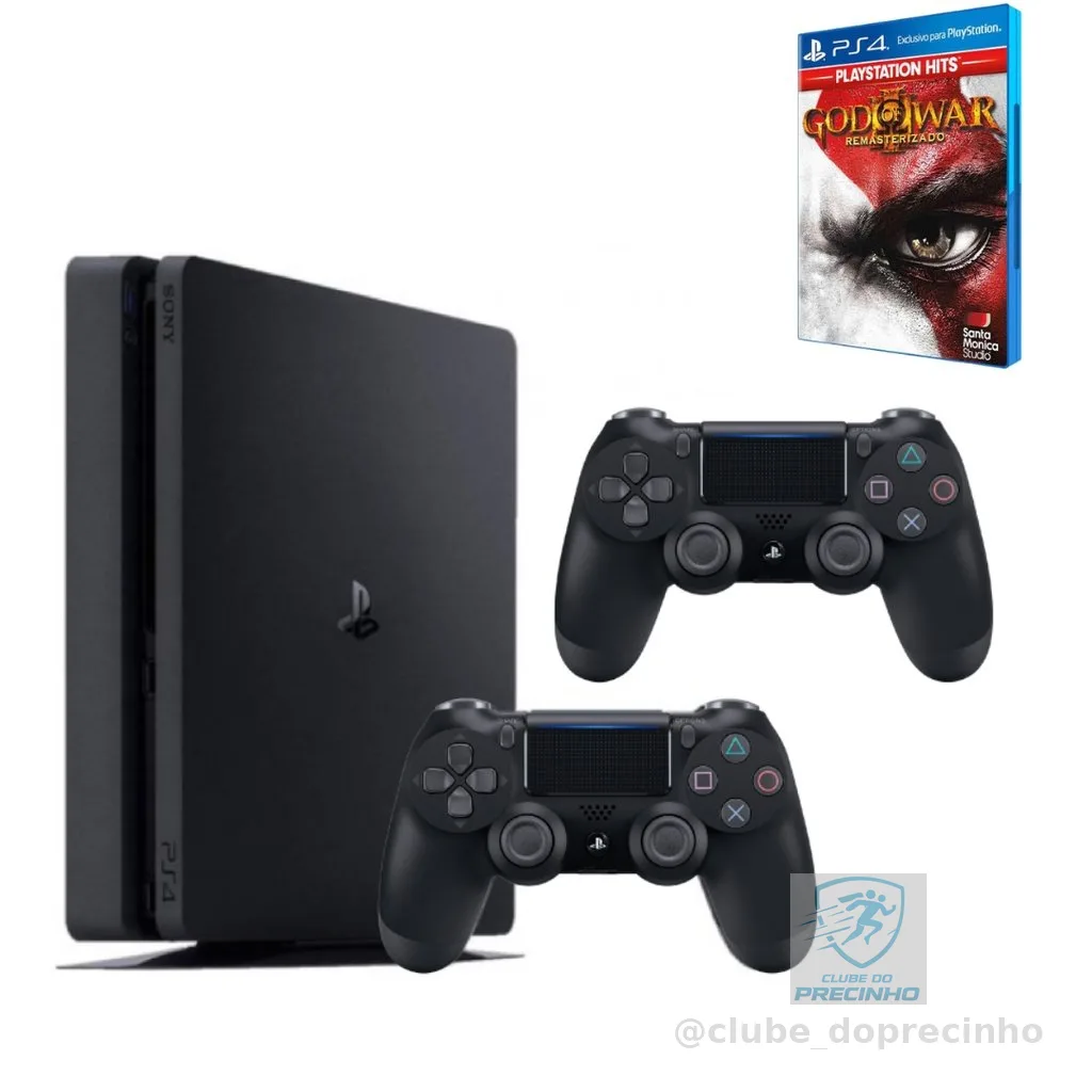 Playstation 4 Slim - Video game Ps4 1tb/500gb com 1 ou 2 controle + jogo Aleatório - Console Original - Semi novo