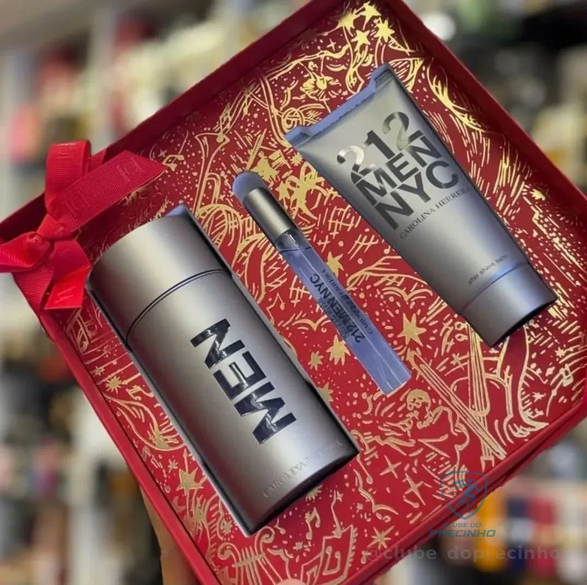 Perfume Masculino 212 Nyc Men De Carolina Herrera Edt 100ml + After Balm 100ml + Travel Size 10ml