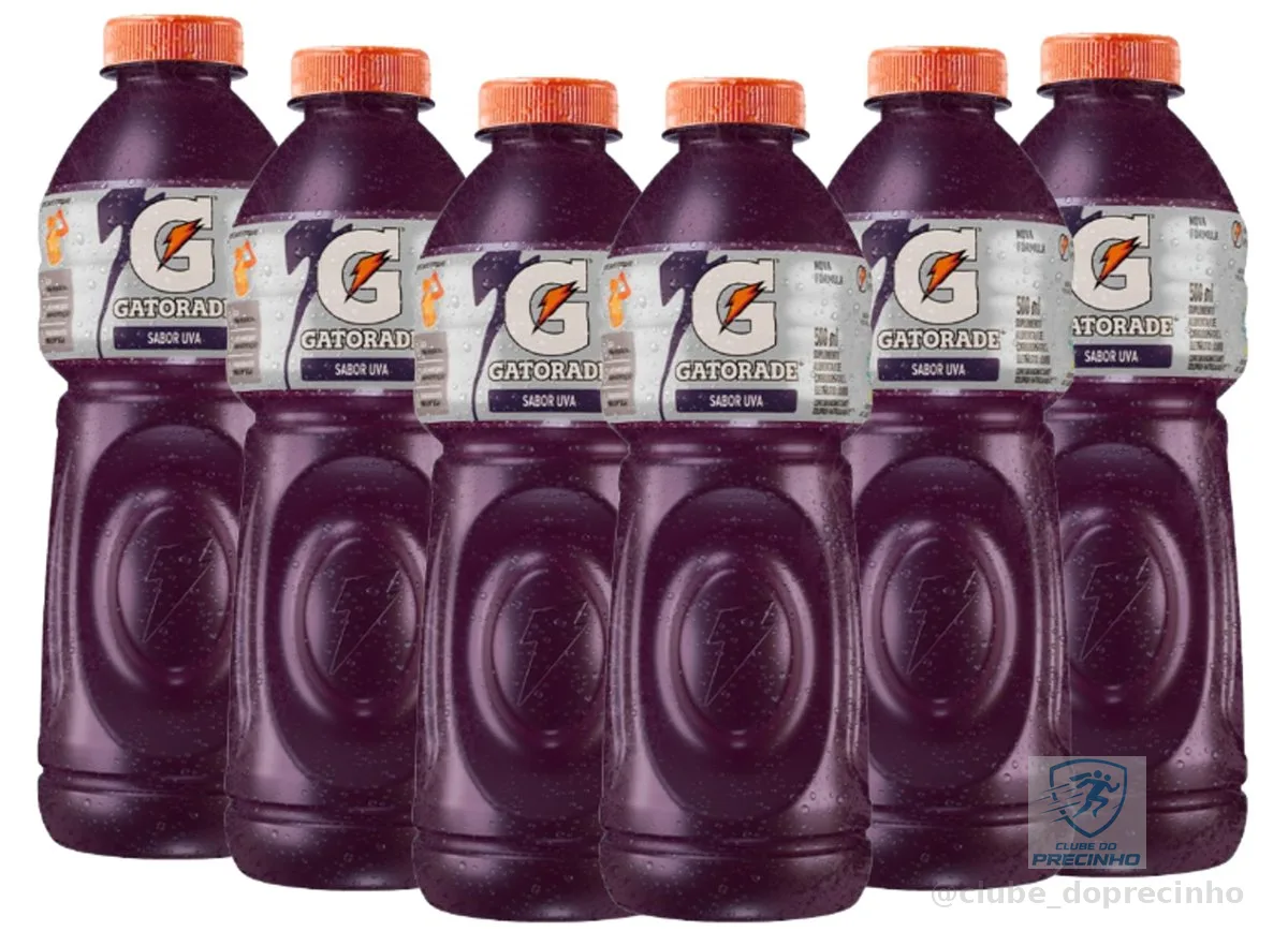 Isotônico Gatorade, Uva, Garrafa 500ml, Pack com 6 unidades