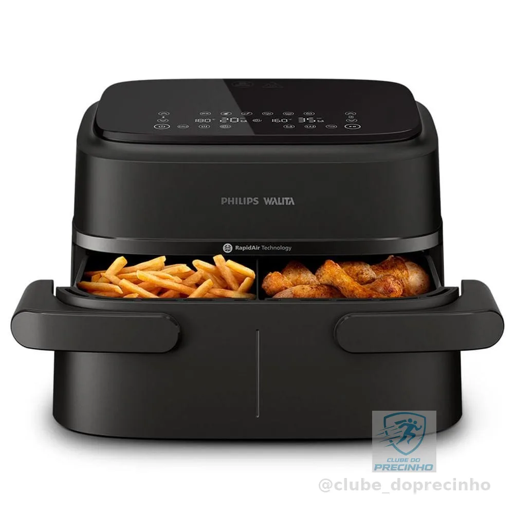 Fritadeira Airfryer Série 1000 Duplo Cesto 7,1L Philips Walita 1850W