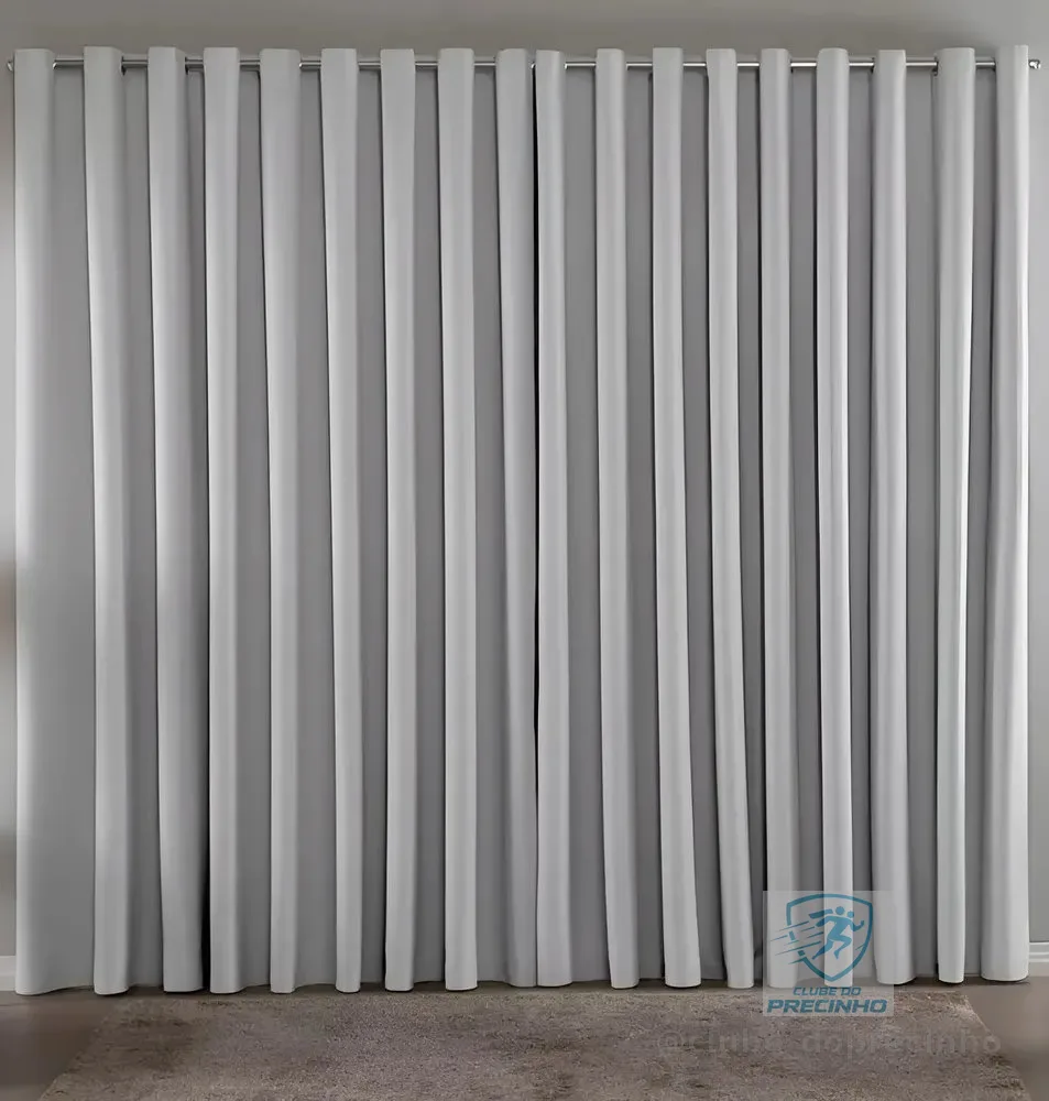 Cortina Blackout Em Tecido 4,00x2,80 Corta Luz Cor Gelo