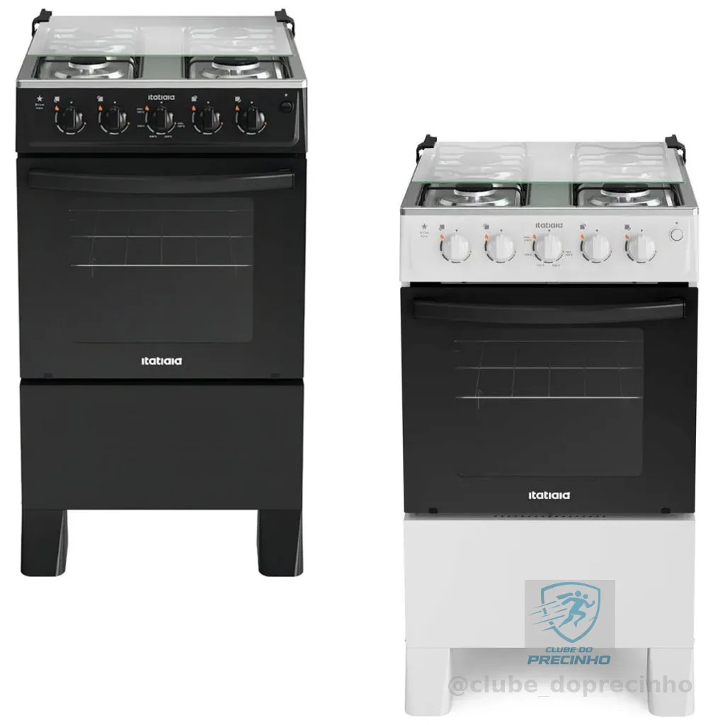 Fogão Itatiaia Star New 4 Bocas com Acendimento Automático 127V/220V Bivolt  Mesa Inox Forno 48L