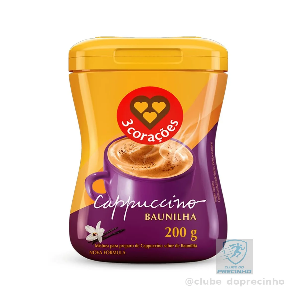 3 Corações Cappuccino Sabor Baunilha, 200g, Moído
