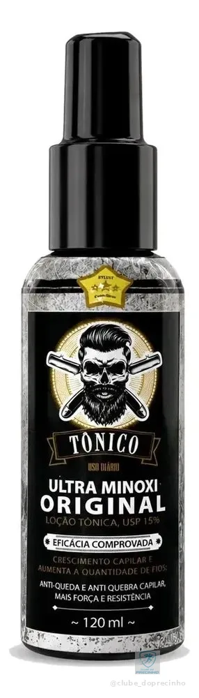 Tonico Capilar Minoxil Crescer Barba Cabelo 120ml Hortelã