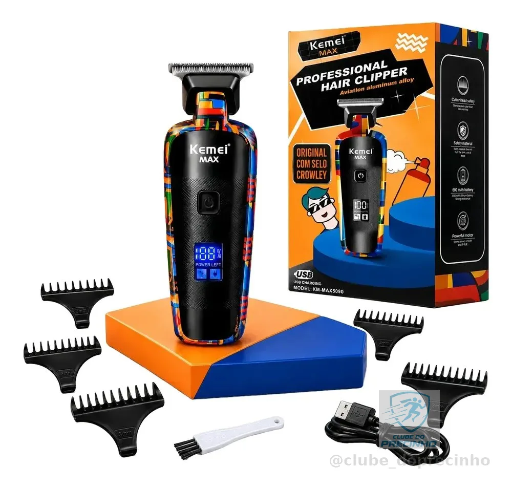 Máquina De Acabamento Profissional Kemei - Max5090 Visor Lcd Multicolor 127/220v
