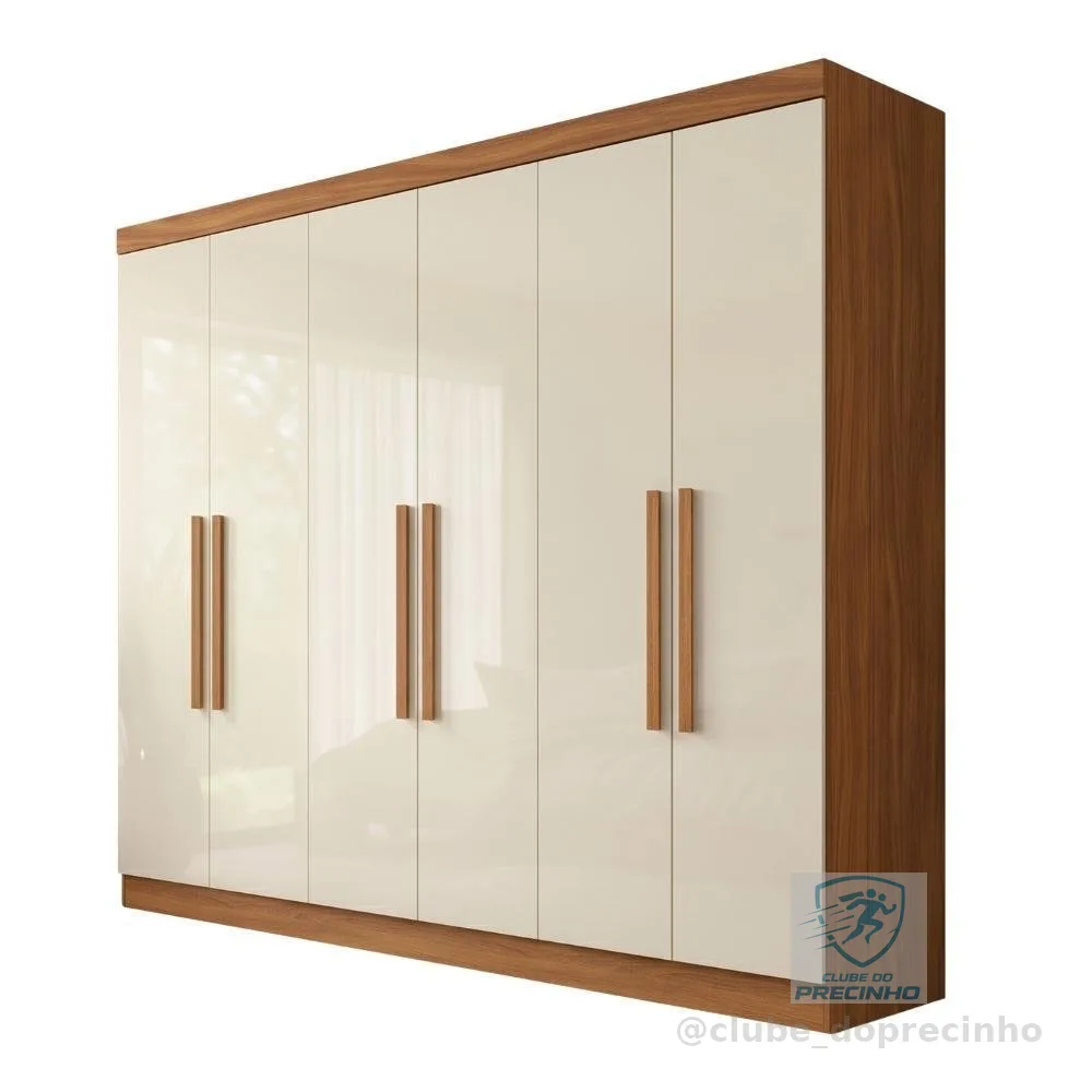 Guarda Roupas Casal 6 Portas 2 Gavetas Madrid