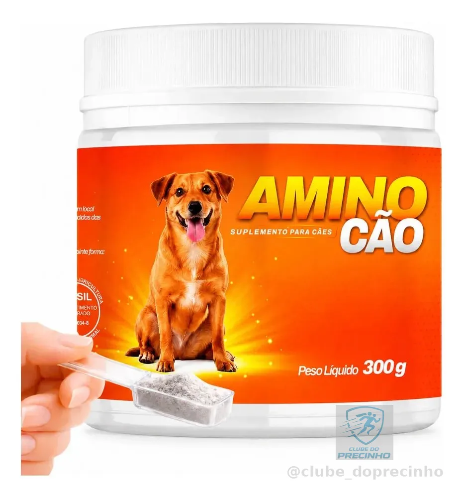 Aminocão Derme Suplemento Cães 300g Pelo Vitaminas Imunidade