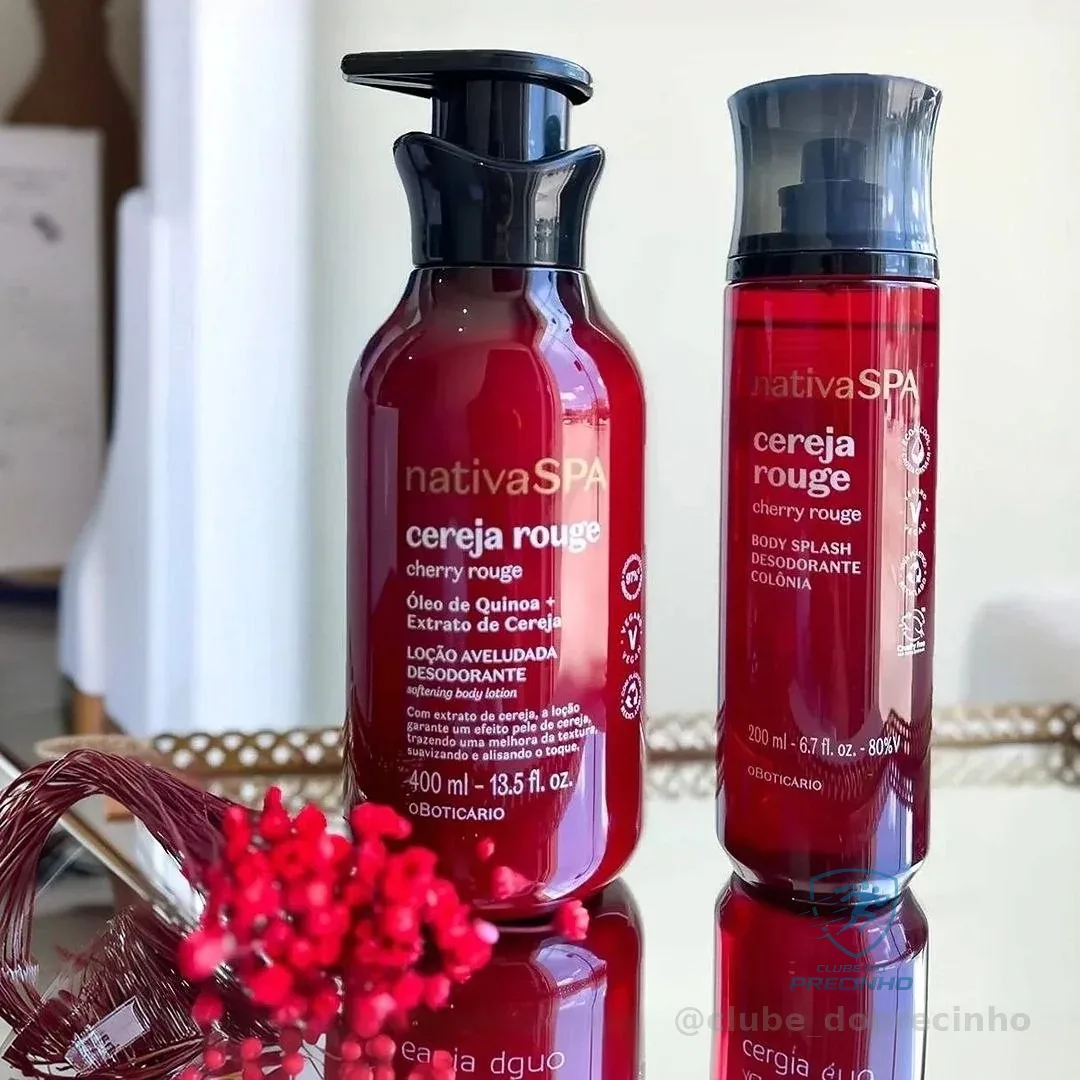 Combo Nativa Spa Cereja Rouge: Loção Corporal 400ml + Body Splash 200ml