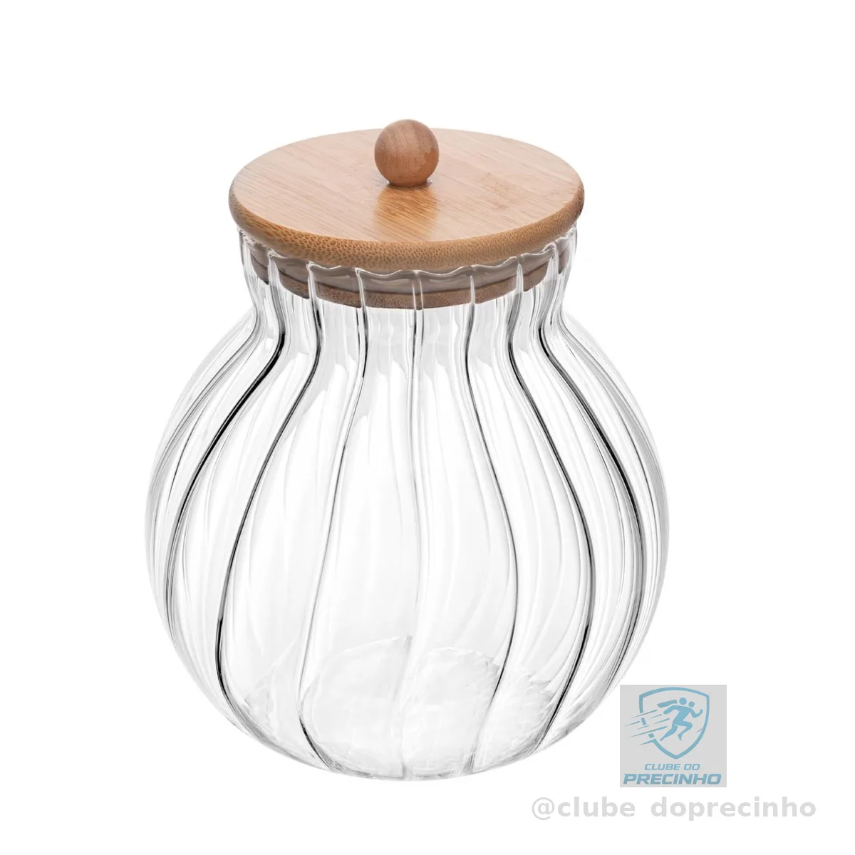 WOLFF - Porta Mantimentos de Vidro com Tampa de Bambu Classic 1,5L