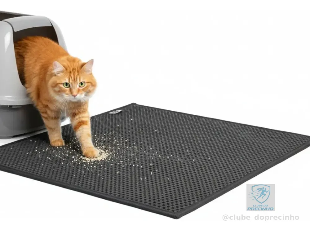 Tapete Coletor Areia Grande 100x75cm Para Gatos Limpa Patas