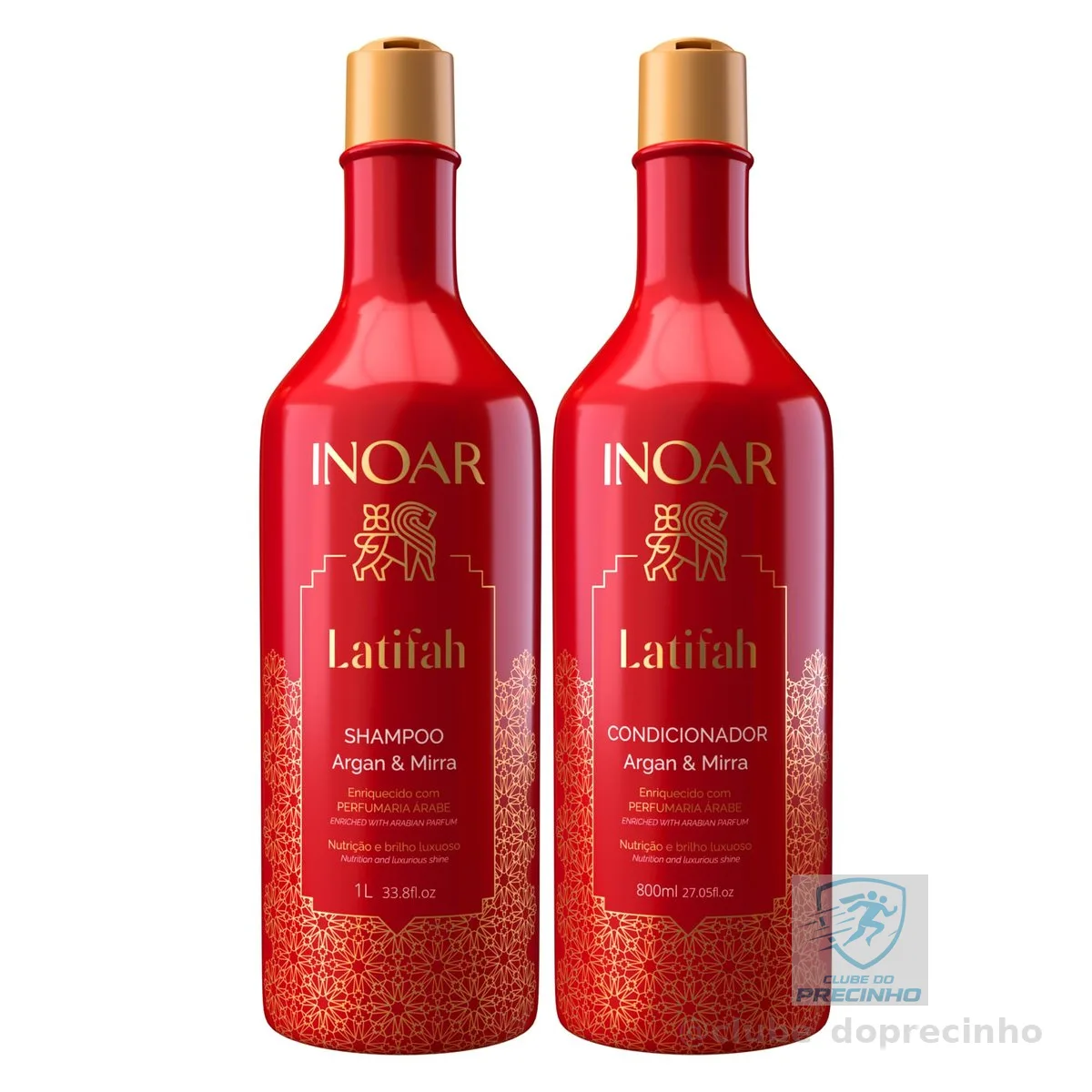 Inoar, Kit Latifah Shampoo 1L e Condicionador 800ml Argan e Mirra