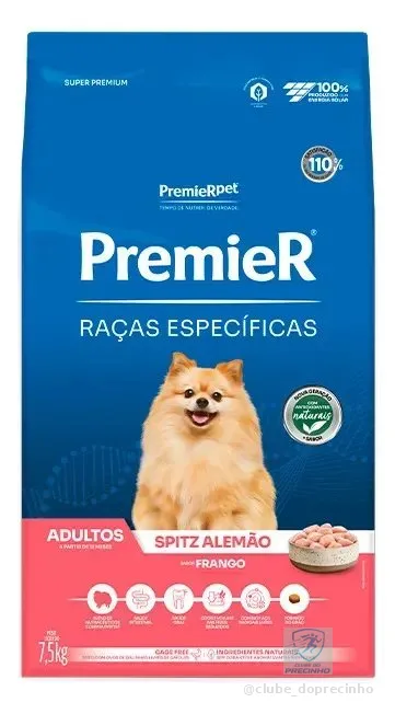 Ração Premier Super Premium Spitz Alemão Adulto 7,5kg