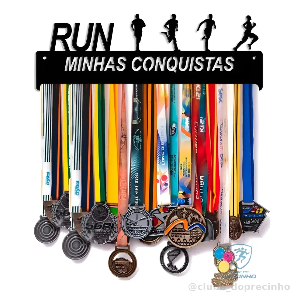 Porta Medalhas Corrida De Rua Masculino Suporte Medalhas Preto
