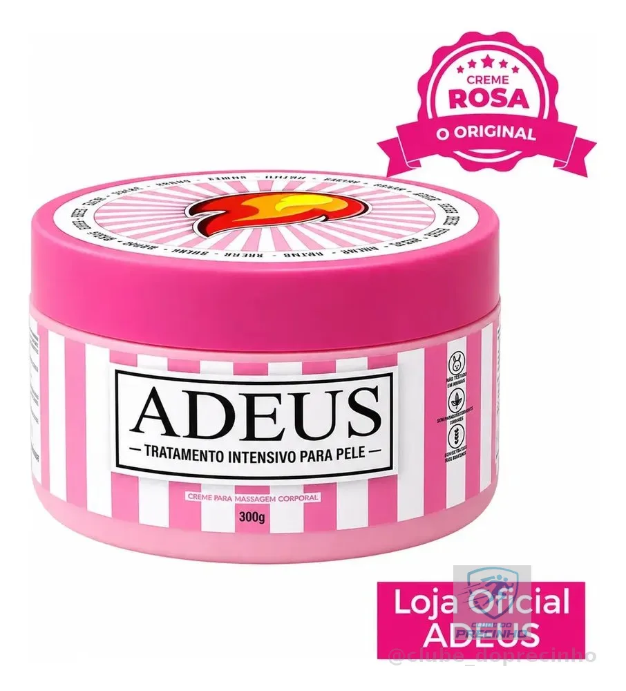 Creme rosa ADEUS original intensivo para pele - 300g