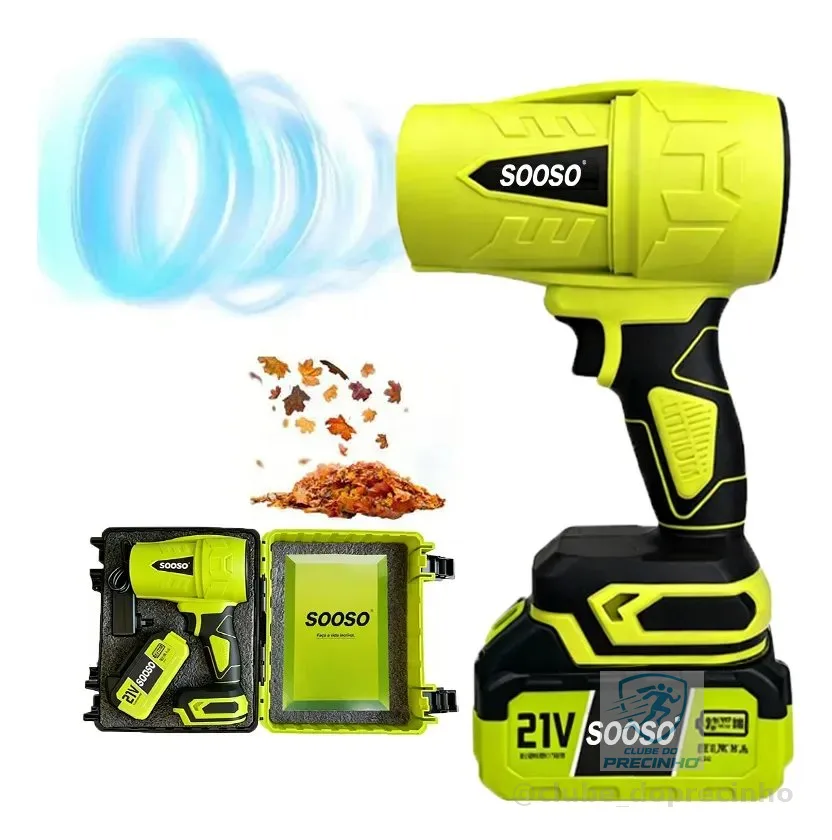 Soprador Portátil 1000t Potente Com Motor De Cobre Durável Verde 127/220v