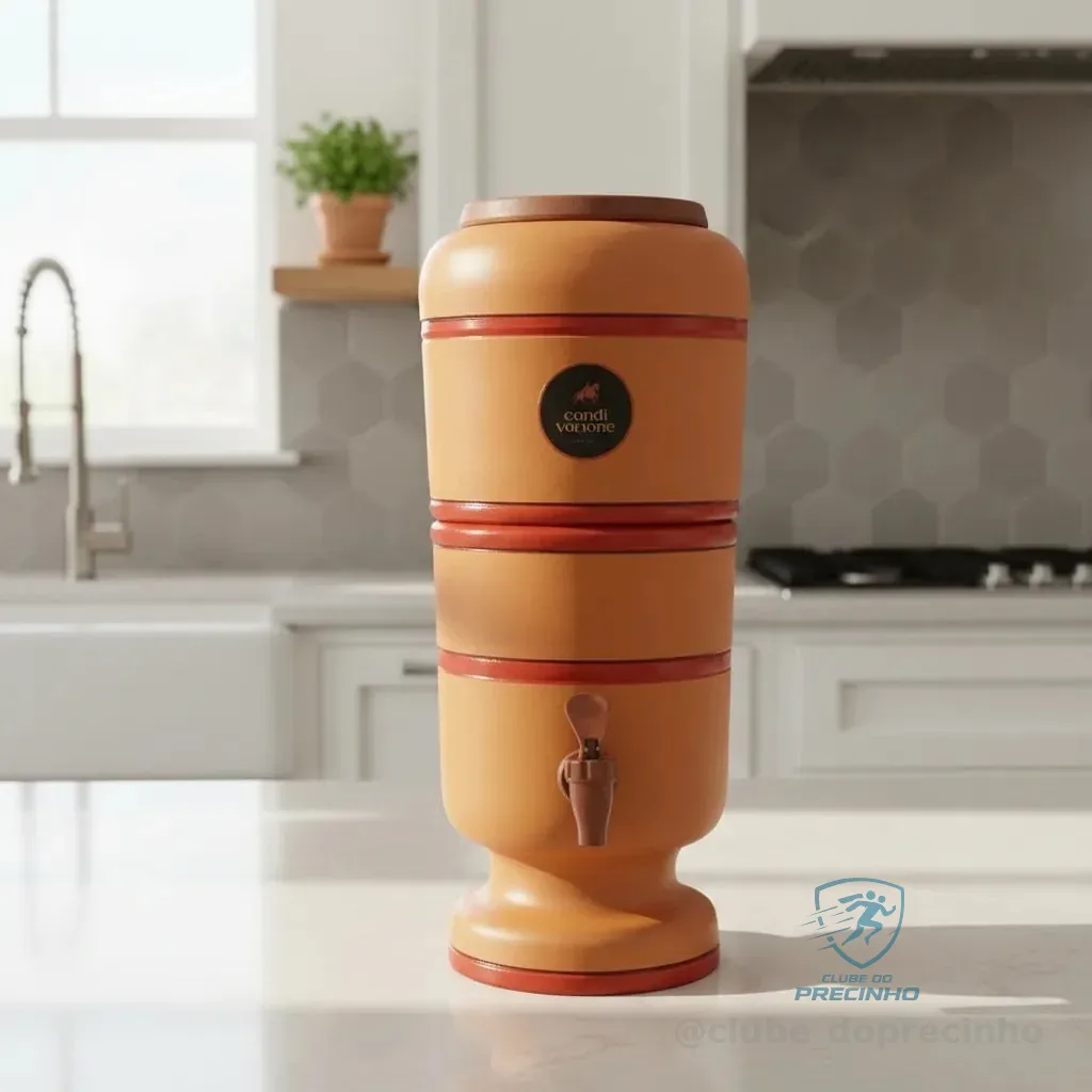 Filtro De Barro Completo 2 Litros Total 4l Tripla Ação Bóia Marrom