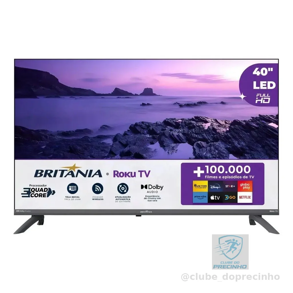 Smart TV 40” Britânia B40CRA Full HD Wi-Fi HDMI USB Conversor Digital