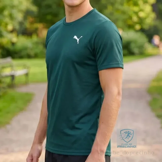 Camiseta Puma Masculina Térmica Manga Curta Proteção Uv 50+