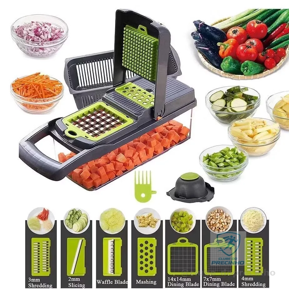 Fatiador Profissional Multifuncional De Aço Inoxidável 16 Em 1 Para Vegetais/Frutas/Legumes