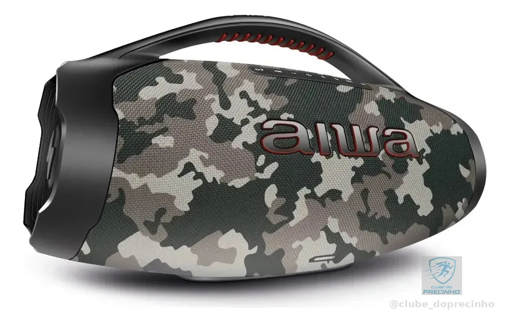 Caixa de Som Boombox Plus AIWA BBS-01-BG 200W Bluetooth 30H IP66 USB Cinza