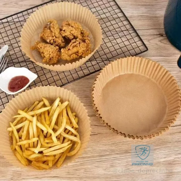 250 PCS Airfryer Forro De Papel Descartável Antiaderente Esteira A Vapor Tapetes De Papel Redondo Cozinha