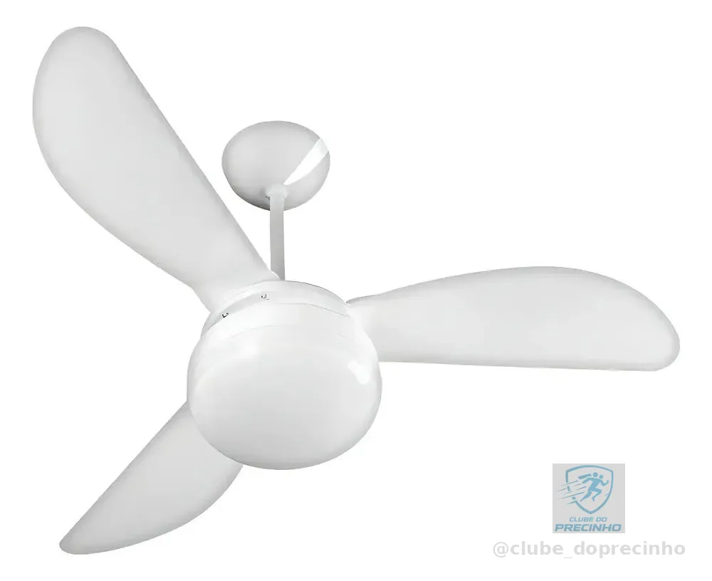 Ventilador De Teto Ventisol Fênix E-27 Branco 130w Com 3 Pás De Plástico, 960 mm De Diâmetro