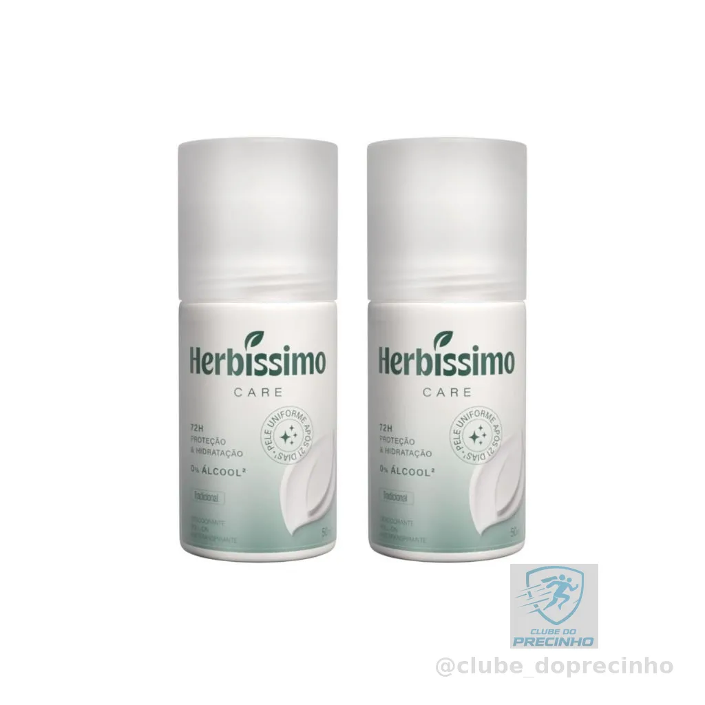 Kit Desodorante Roll-On Antitranspirante Herbíssimo Care Tradicional 50ml (2 unidades)
