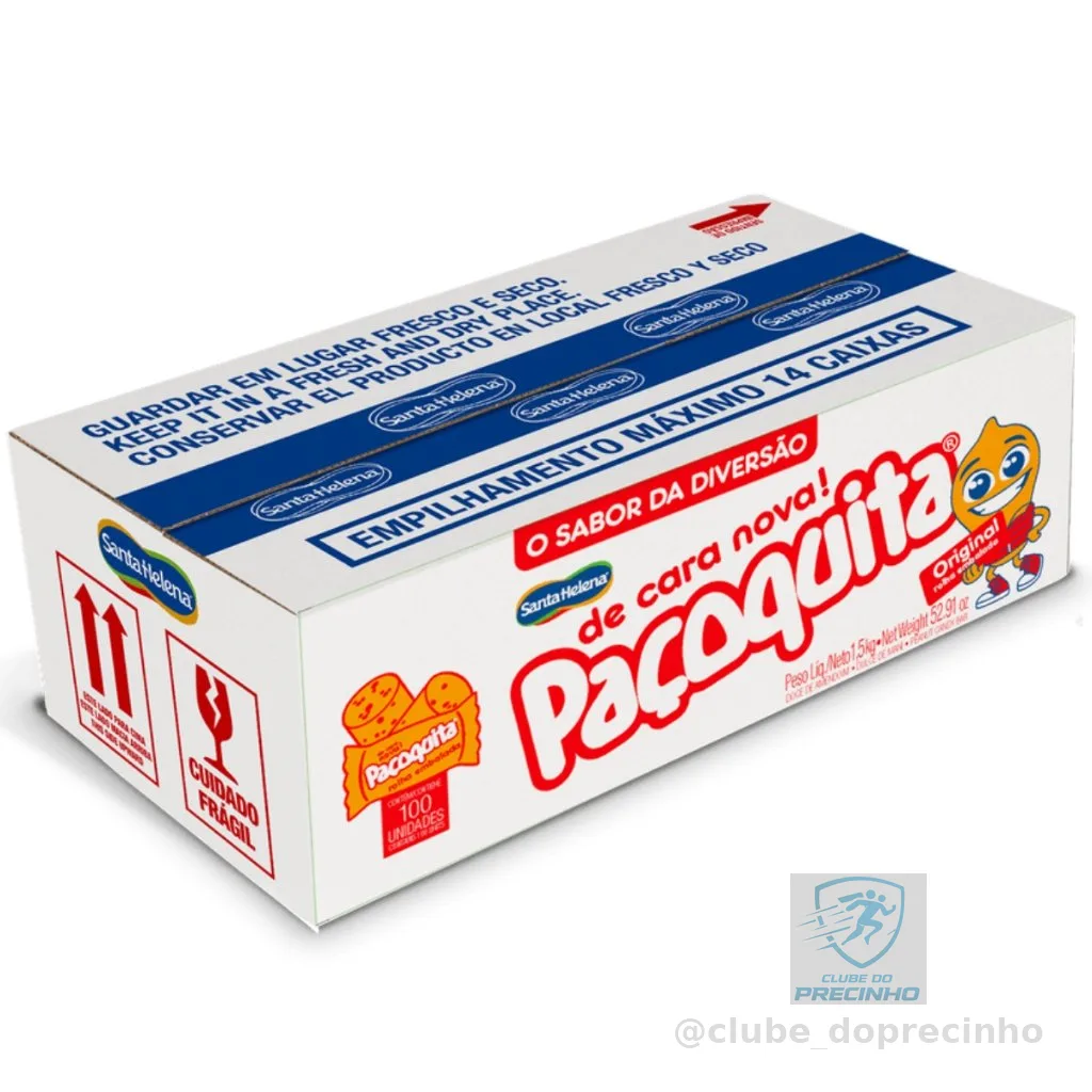 Paçoca Rolha Embalada Pacoquita C/100 Unidades 1,5kg - Santa Helena