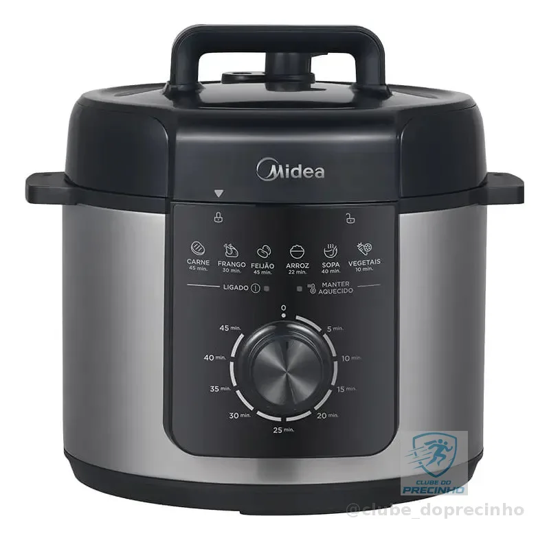 Panela De Pressão Mecânica Preta E Inox 4l Midea Cor Cinza