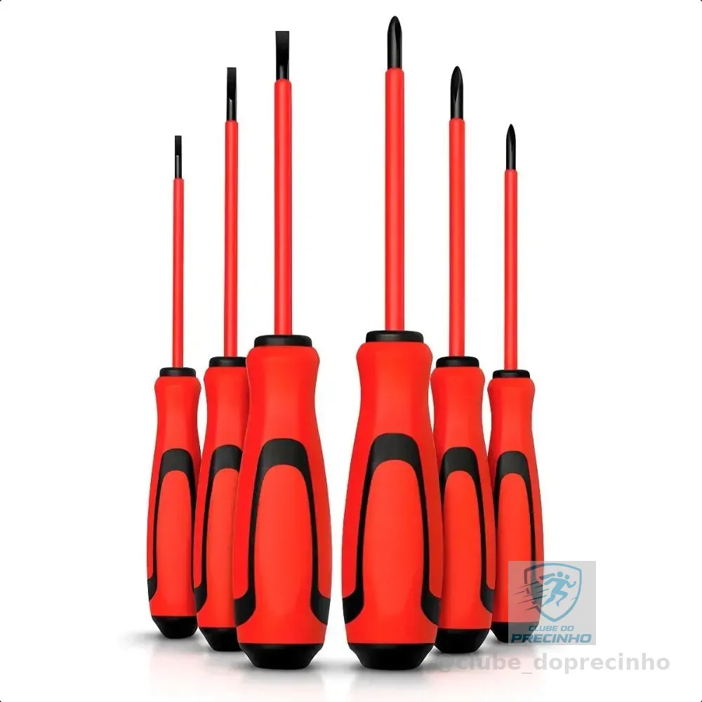 Kit Chaves Isoladas 6 Peças Profissional Uso Elétrico Obra