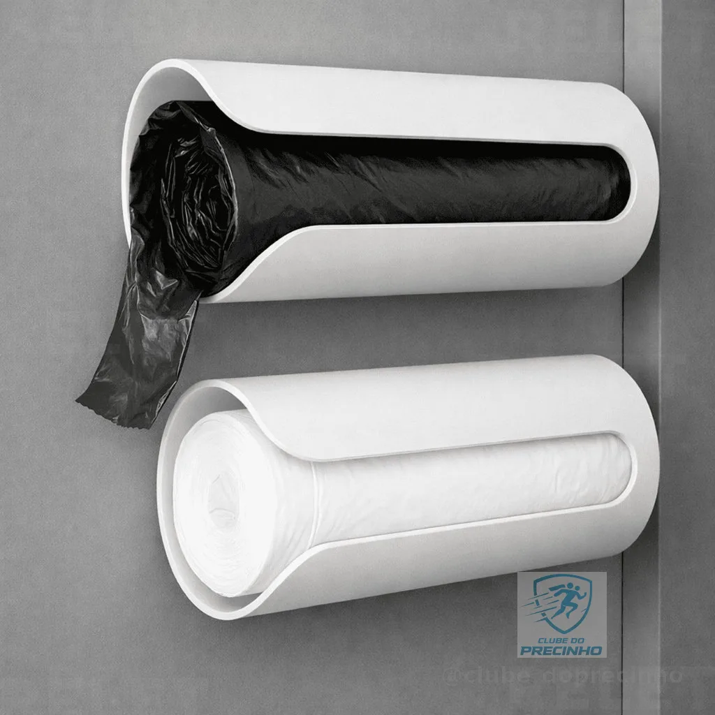 Suporte para Rolo de Saco de Lixo Para Casa Em Cozinha Banheiro Dispenser Porta Sacolas de Supermercado Puxa Saco