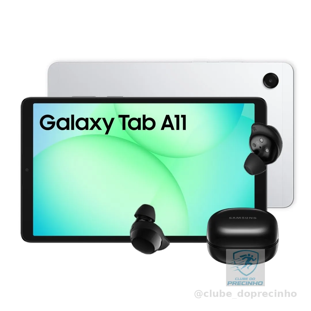 Tablet Samsung Galaxy TAB A11 +Samsung Galaxy Buds Core, Fone de Ouvido, sem fio, cancelamento de ruído, interprete inteligente