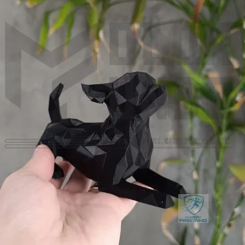 Cachorro Decorativo Facetado - impressão 3D