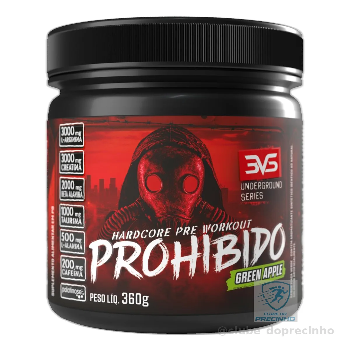 Pré-Treino Prohibido Maçã Verde 360g 3VS Nutrition