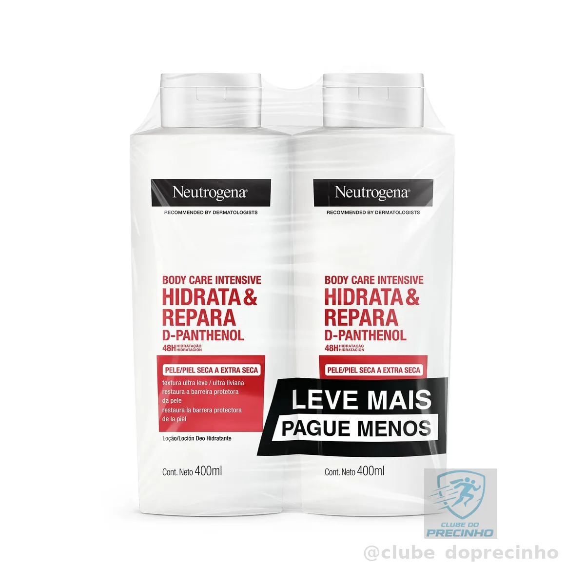 Neutrogena Hidratante Corporal Body Care Intensive Hidrata&Repara, Kit com 2 Unidades de 400ml