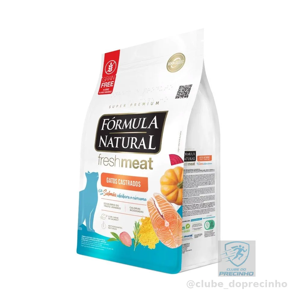 Ração Fórmula Natural Fresh Meat Gatos Castrados Sabor Salmão 10,1kg Adimax