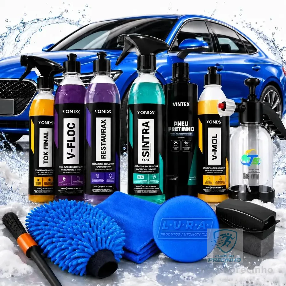 Kit Completo Lavar Carro Rapido Cera Pulverizador 2l Brilho