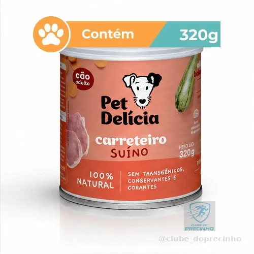 Ração Úmida Pet Delícia Carreteiro Suíno Cães 320g