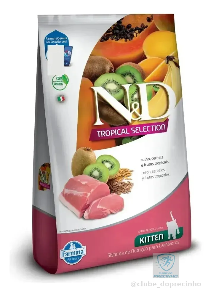 Ração N&d Tropical Gato Filhote Suíno Cereais E Frutas 7kg