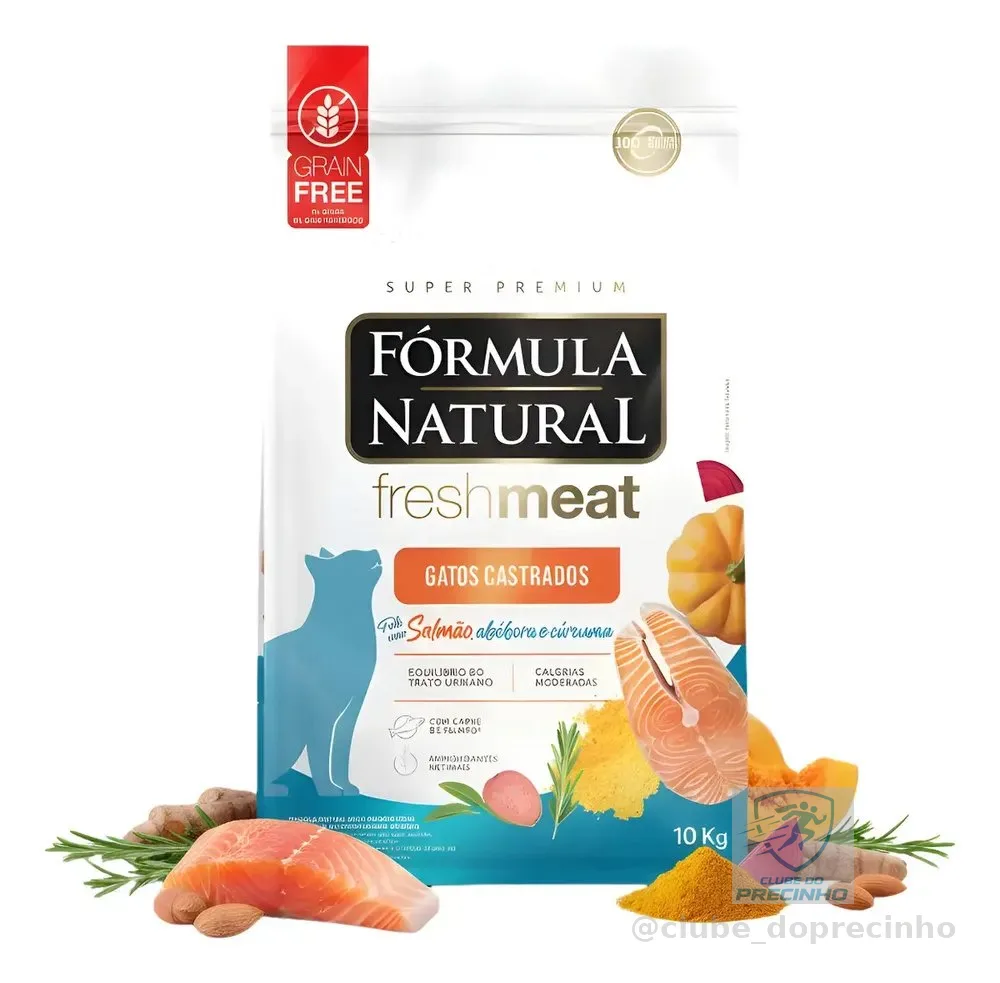 Ração Fórmula Natural Adimax Gatos Castrados Adultos Salmão Fresh Meat 10kg Pelos Brilhantes