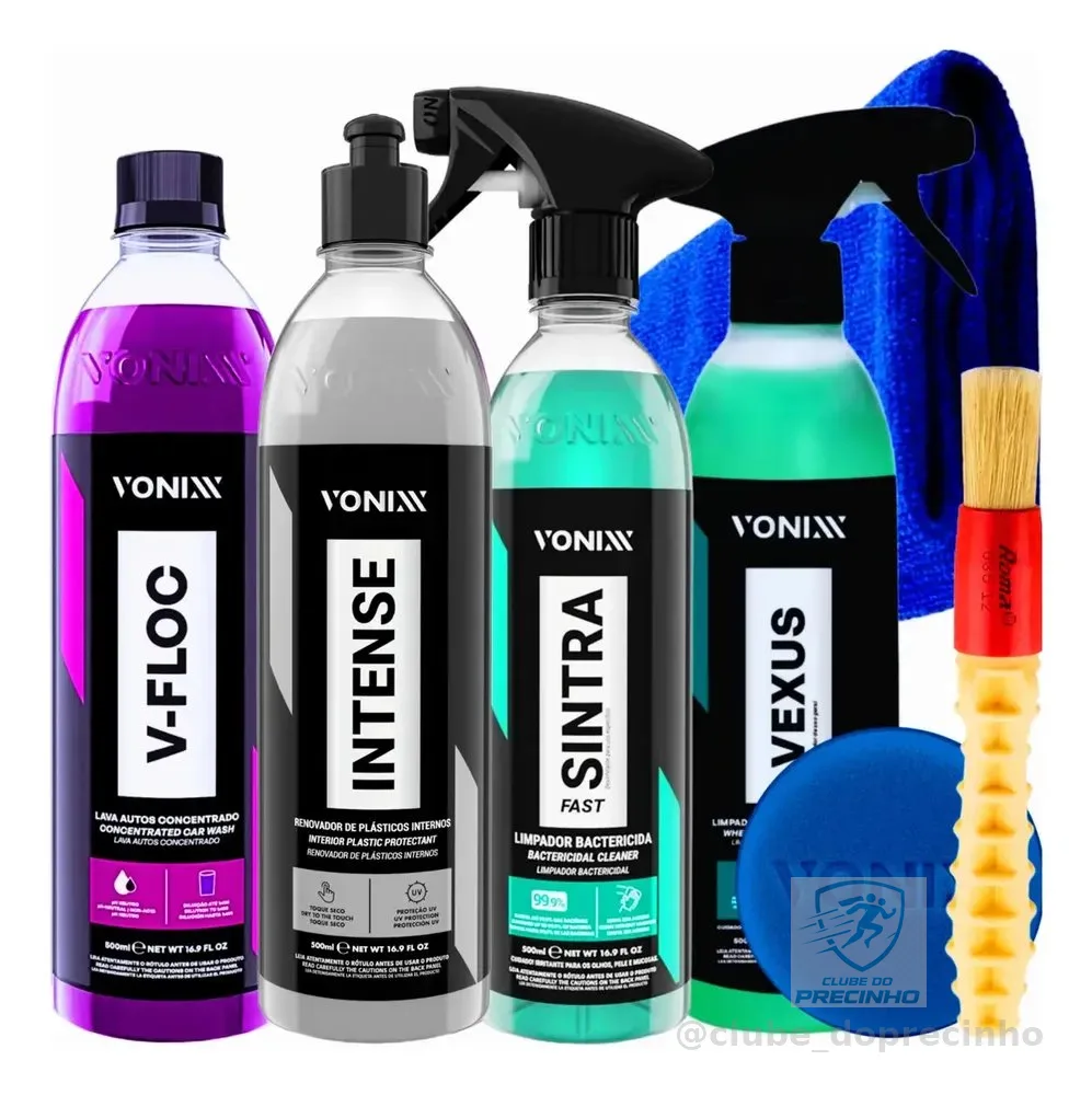 Vonixx Kit Lavagem Detalhamento Automotivo Limpeza De Motor Painel Shampoo Vfloc