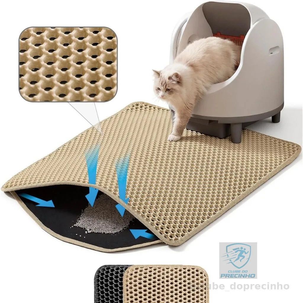 Tapete Higiênico para Caixa de Areia de Gatos Anti Sujeira Coletor De Areia EVA 55x75 cm