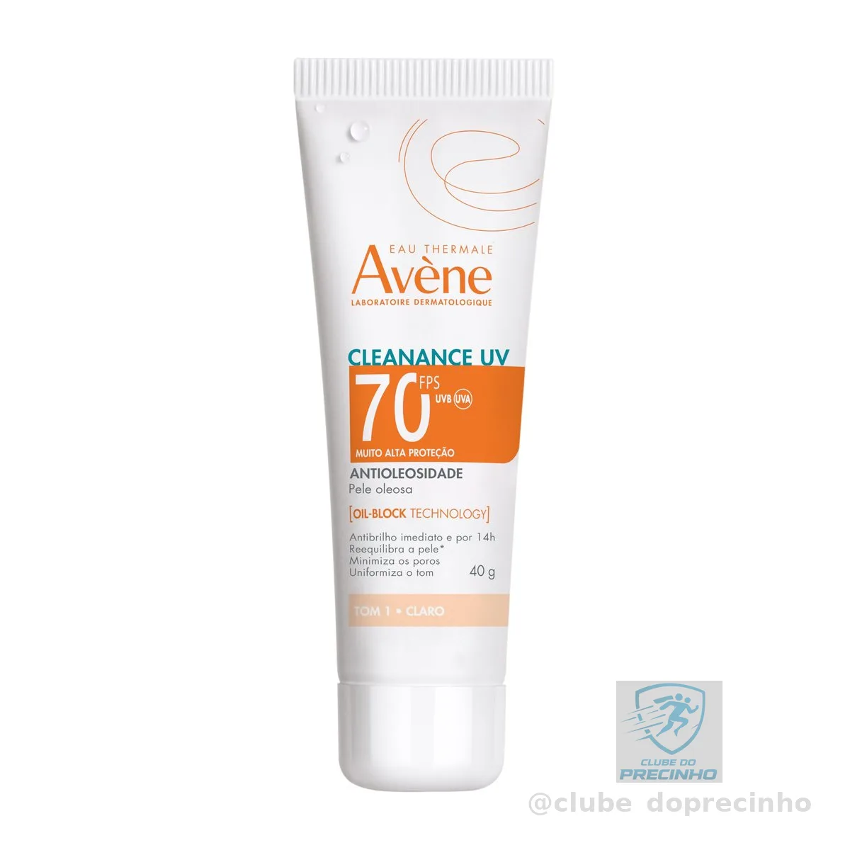 Avène Cleanance UV Protetor Solar Facial com Cor FPS70 Tom Claro 40g